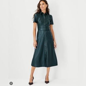Ann Taylor Faux Leather Midi Dress